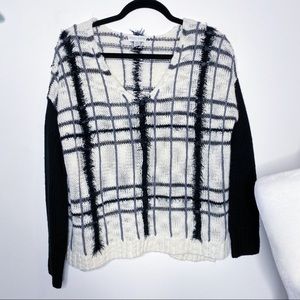 Bisou Bisou Plaid Textured Sweater